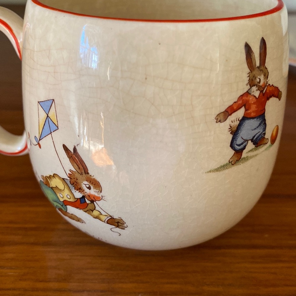 Rare VTG Royal Winton Bunny’s Playtime English China Cup/Plate Made in England - Picture 3 of 16